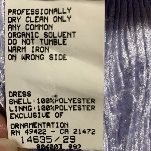 JESSICA MCCLINTOCK Braided Sleeves Lavender Formal Texture Gauzy Dress 16 - Picture 8 of 15